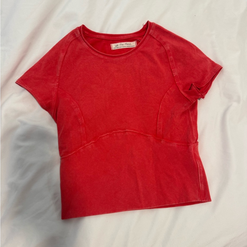 Free People Red Baby Tee